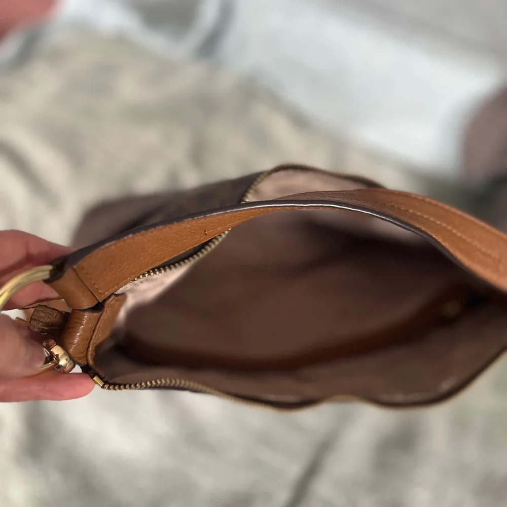 Michael Kors Brown MK Logo Convertible Shoulder Bag - Picture 8 of 9